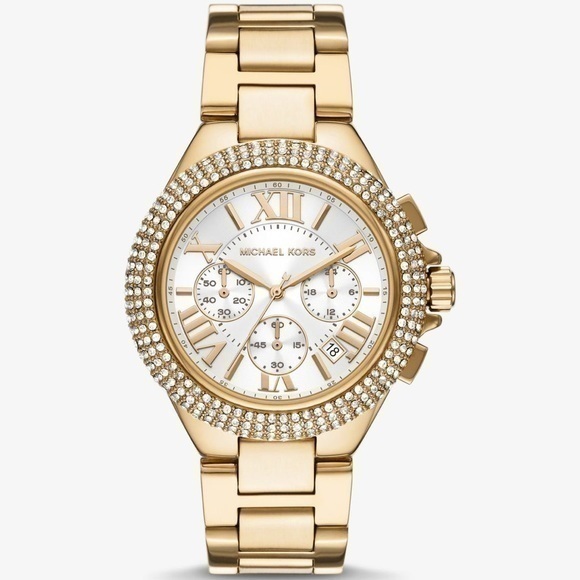 Authentic Michael KORS Oversized Camille Pavé Gold-Tone Watch - Picture 1 of 12